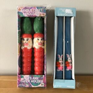 Vintage Easter Bunny 10” Taper Candle Set